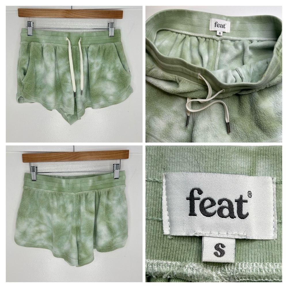 Feat Blanket Blend Fleece Shorts Size Small Tie Die Pull On Athleisure Lounge
